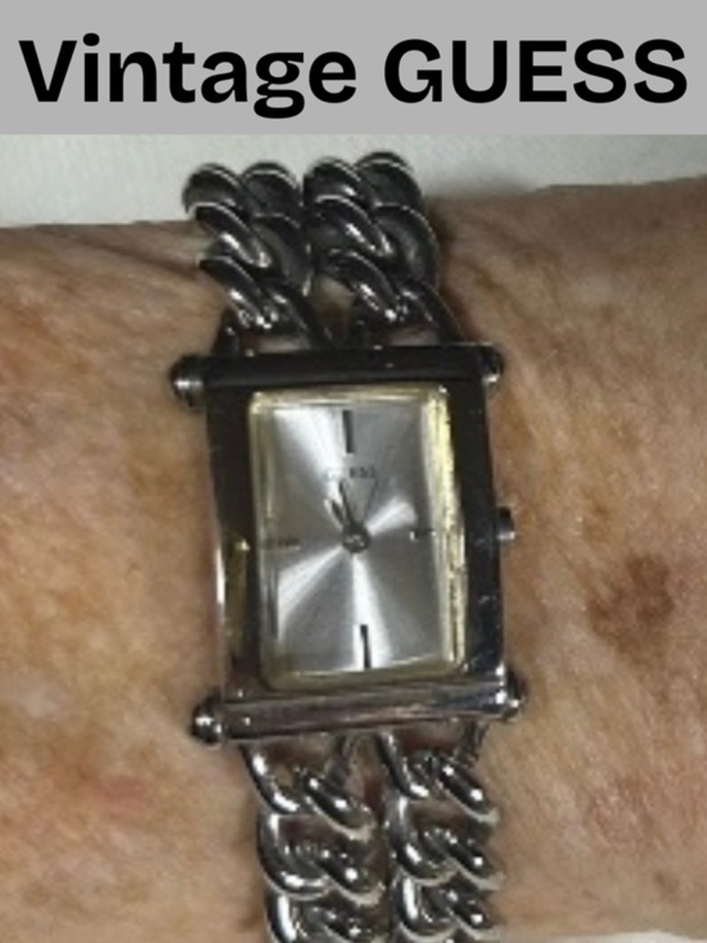 Trendy Vintage Guess Chain Link Bracelet Watch